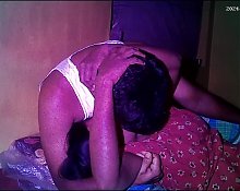 Indian village house wife night time kissing