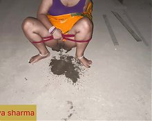 Sexy bhabhi is desperate for hardcore sex to fulfil her sexual desire when pissing in store room