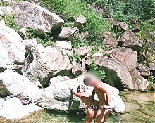 Outdoor Fuck Under a Waterfall