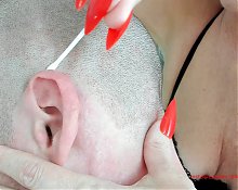 Asmr ear cleaning fetish mature cougar long nails