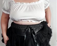 Slide that cock between these huge breasts (bbw amateur milf wife homemade mature big saggy tits)