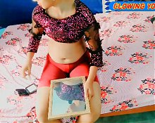 She was preparing to go to her friends birthday in the bedroom when brother-in-law went and saw sister-in-law wearing a sexy dr