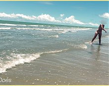 Wifey strips nude and plays with the football at the beach